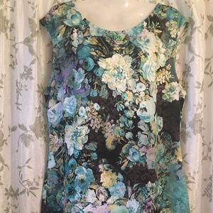 New York & Company Floral Pencil Midi Dress XL EUC